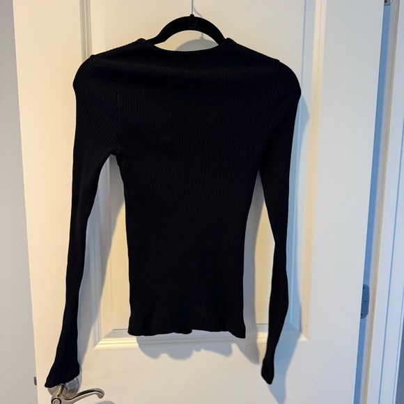 AGOLDE Lyza Black Cut-Out Long Sleeve Top | S - Picture 8 of 8